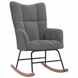 Rocking Chair Dark Grey Velvet - Front View