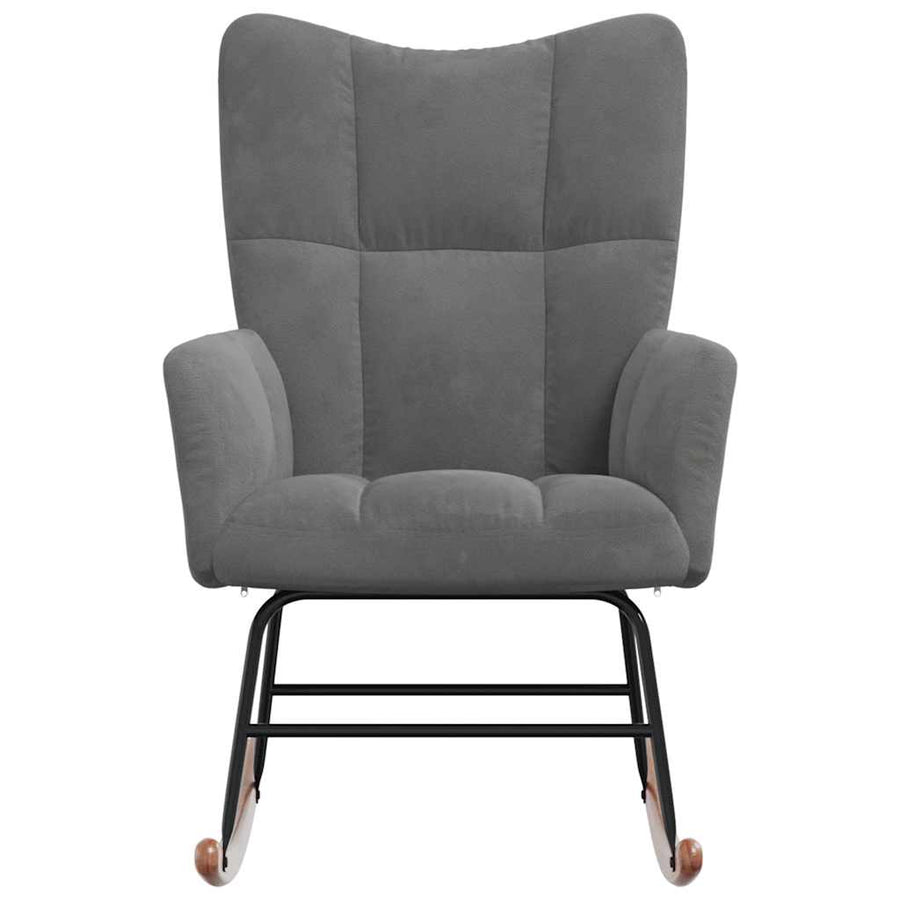 Rocking Chair Dark Grey Velvet