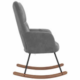 Rocking Chair Dark Grey Velvet - 45-Degree Angle
