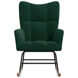 Rocking Chair Dark Green Velvet - Side View