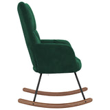 Rocking Chair Dark Green Velvet - 45-Degree Angle