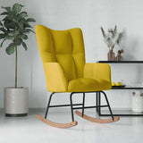 Rocking Chair Mustard Yellow Velvet