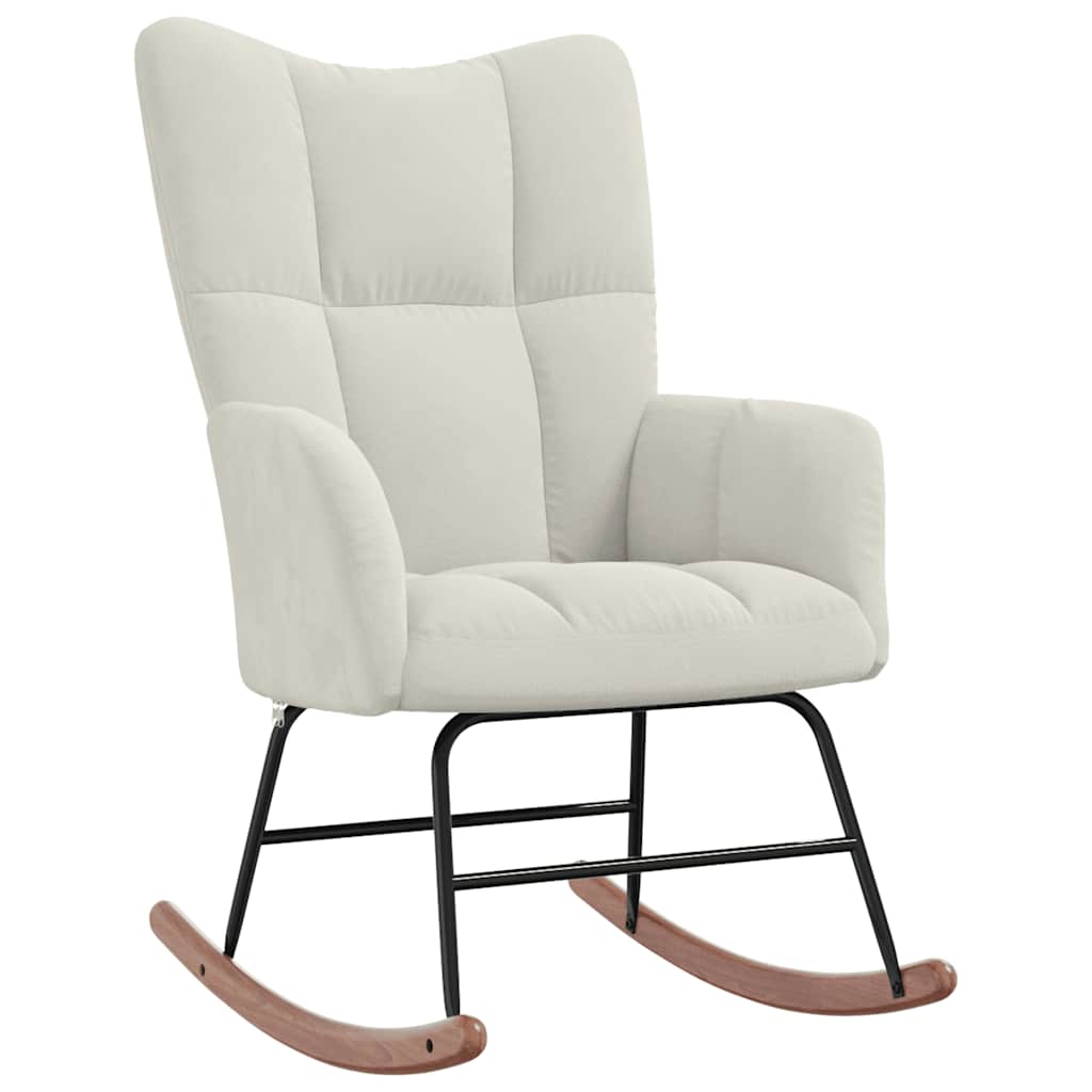 Rocking Chair Cream White Velvet