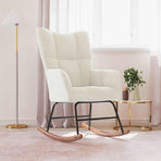Rocking Chair Cream White Velvet