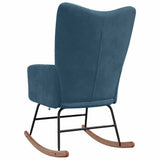 Rocking Chair Blue Velvet - 45-Degree Angle