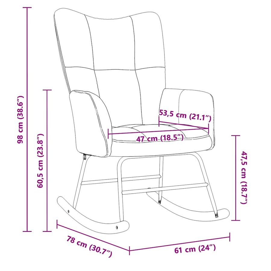 Rocking Chair Blue Velvet