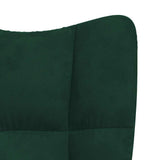 Rocking Chair with a Stool Dark Green Velvet - Extra Image