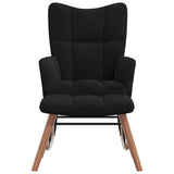 Rocking Chair with a Stool Black Velvet - Top-Down View
