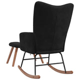 Rocking Chair with a Stool Black Velvet - Extra Image