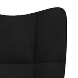 Rocking Chair with a Stool Black Velvet