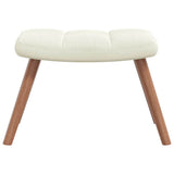 Rocking Chair with a Stool Cream White Velvet - Low Angle