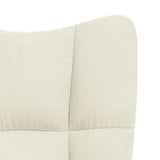 Rocking Chair with a Stool Cream White Velvet