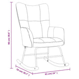 Rocking Chair with a Stool Cream White Velvet - Extra Image