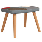 Relaxing Chair with a Stool Patchwork Fabric