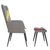 Relaxing Chair with a Stool Patchwork Fabric - Top-Down View