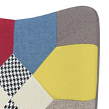 Relaxing Chair with a Stool Patchwork Fabric - Low Angle