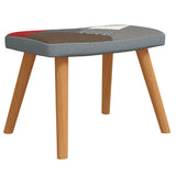 Rocking Chair with a Stool Patchwork Fabric - Rear View