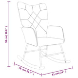 Rocking Chair with a Stool Patchwork Fabric - Extra Image