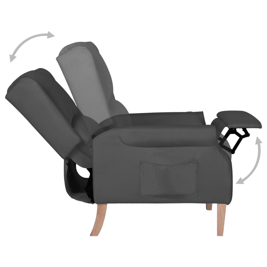 Reclining Chair Dark Grey Fabric