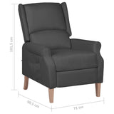 Reclining Chair Dark Grey Fabric - Extra Image