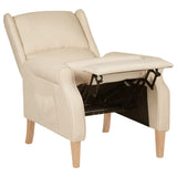 Reclining Chair Cream Fabric - Top-Down View
