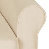 Reclining Chair Cream Fabric - Close-Up Angle