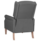 Massage Reclining Chair Light Grey Fabric - Side View