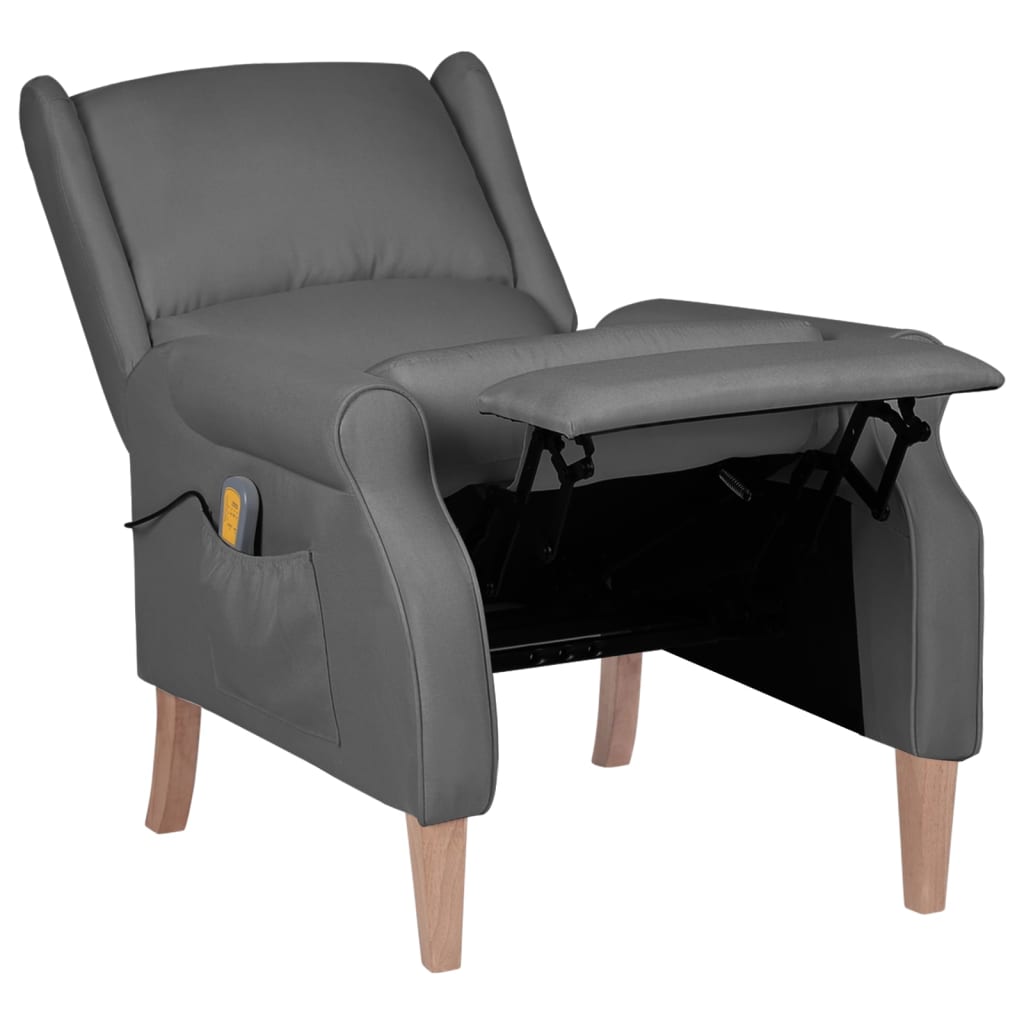 Massage Reclining Chair Light Grey Fabric