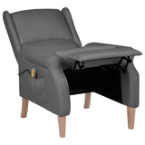 Massage Reclining Chair Light Grey Fabric - Top-Down View