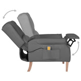 Massage Reclining Chair Light Grey Fabric - 45-Degree Angle