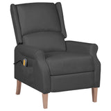Massage Reclining Chair Dark Grey Fabric