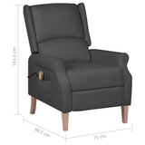 Massage Reclining Chair Dark Grey Fabric - Extra Image
