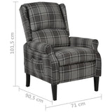 Reclining Chair Grey Fabric