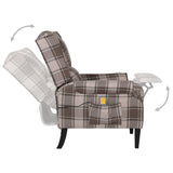 Massage Reclining Chair Beige Fabric - Top-Down View