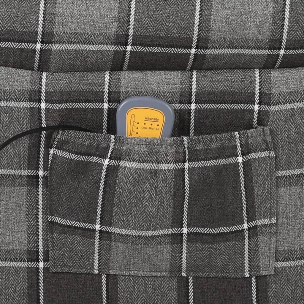 Massage Reclining Chair Grey Fabric