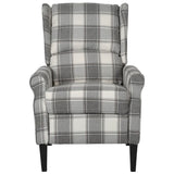 Massage Reclining Chair White Grey Fabric