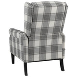 Massage Reclining Chair White Grey Fabric