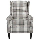 Massage Reclining Chair Grey Fabric - Front View