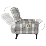Massage Reclining Chair Grey Fabric - Side View