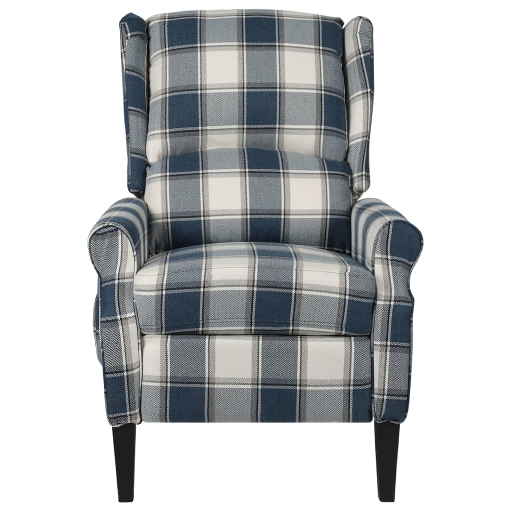 Massage Reclining Chair Blue Fabric