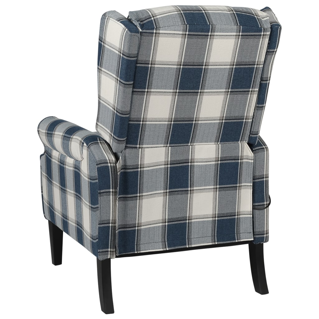 Massage Reclining Chair Blue Fabric