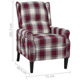 Massage Reclining Chair Red Fabric