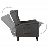 Reclining Chair Dark Grey Fabric