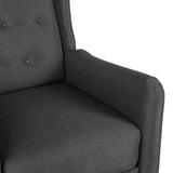 Reclining Chair Dark Grey Fabric - Rear View