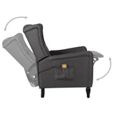 Massage Reclining Chair Dark Grey Fabric - Top-Down View