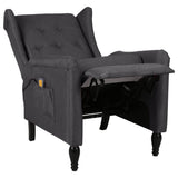 Massage Reclining Chair Dark Grey Fabric - 45-Degree Angle