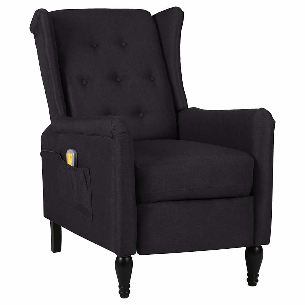 Massage Reclining Chair Black Fabric