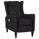 Massage Reclining Chair Black Fabric