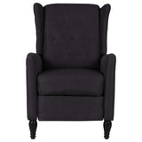 Massage Reclining Chair Black Fabric - Front View