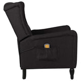 Massage Reclining Chair Black Fabric